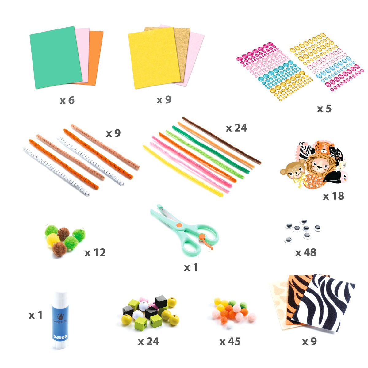 Djeco Diy Jungle Animal Creation Box