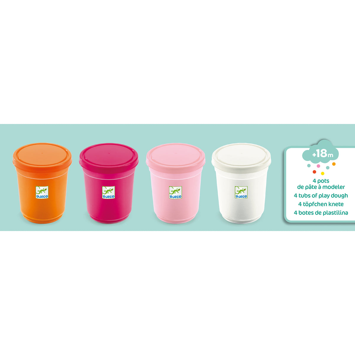 Djeco 4 Pack Of Play Dough - Sweet Colours