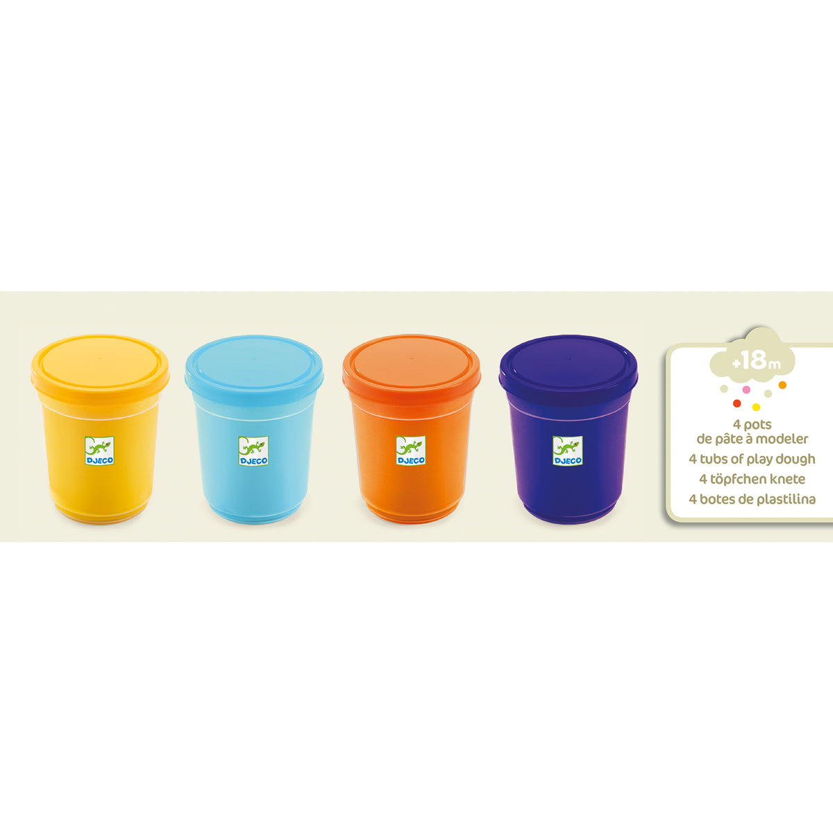Djeco 4 Pack Of Play Dough - Nature Colours