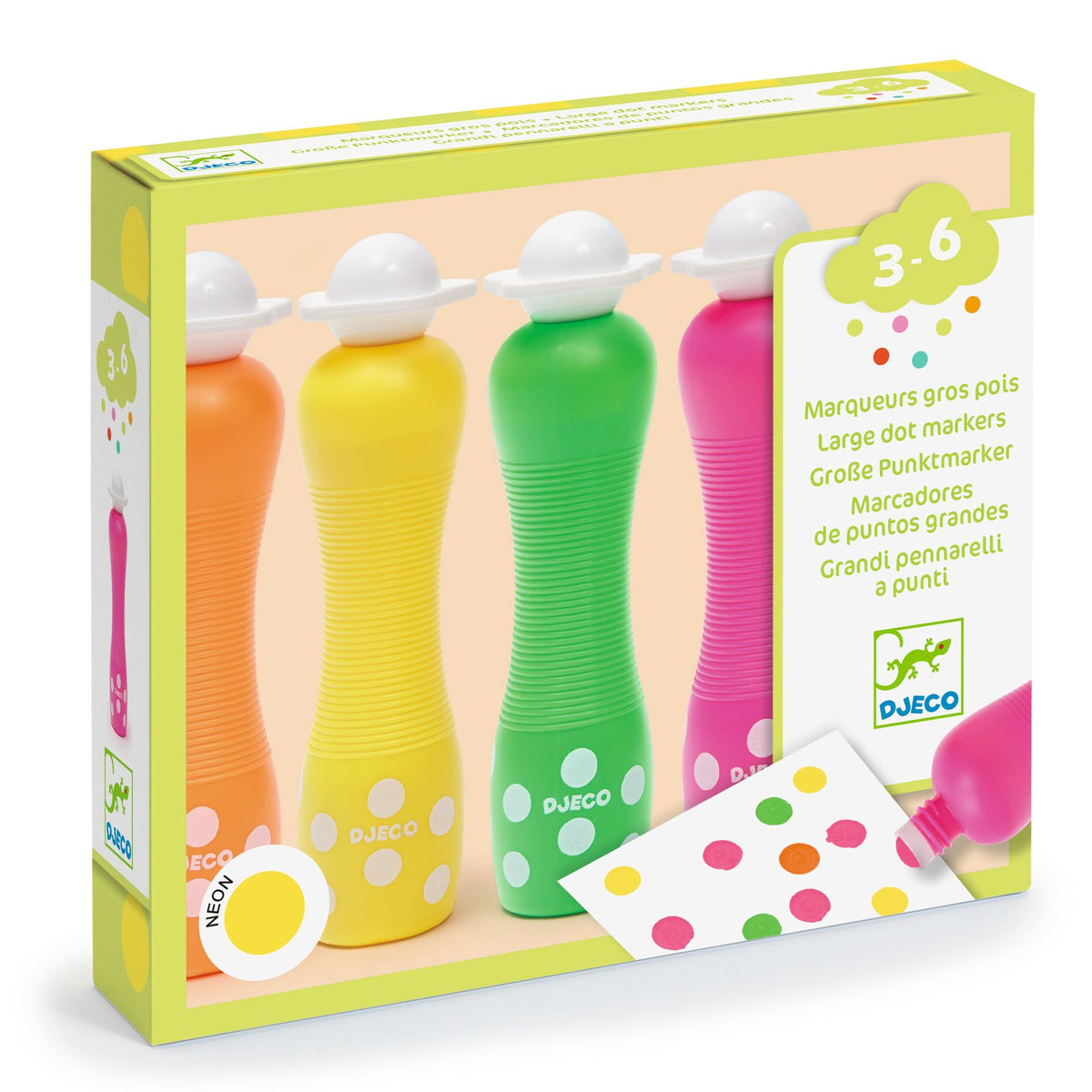 Djeco Colours - Large Dot Markers - Neon