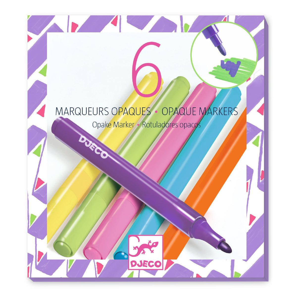 Djeco Pens - 6 Opaque Markers; 80's