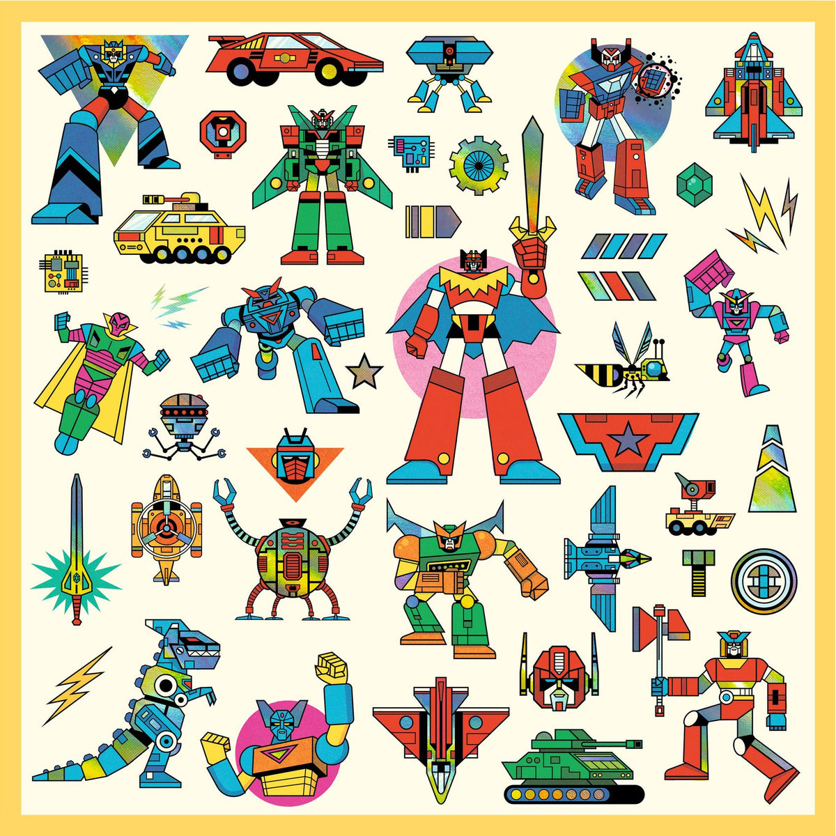 Djeco Metallic Stickers -Robots