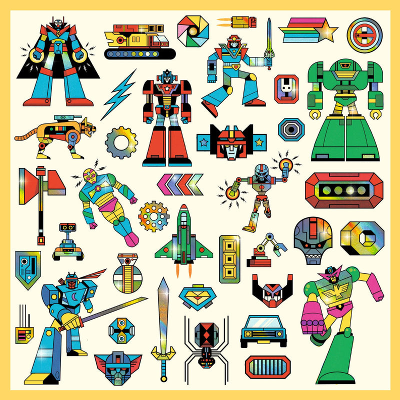 Djeco Metallic Stickers -Robots