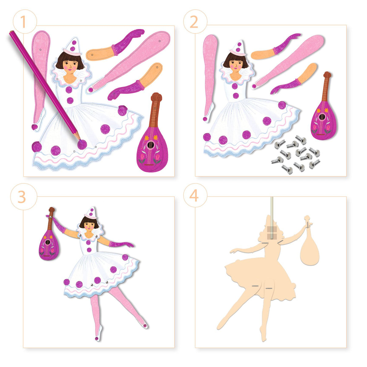 Djeco DIY - Tutu Jumping Jacks to Colour In