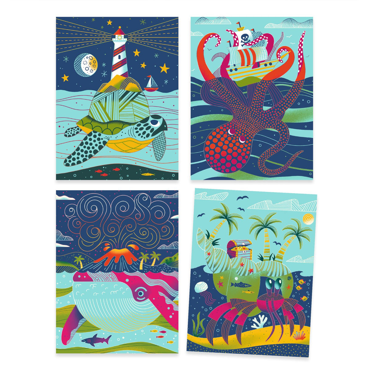 Djeco Duo Scratch Cards - Topsy Turvy