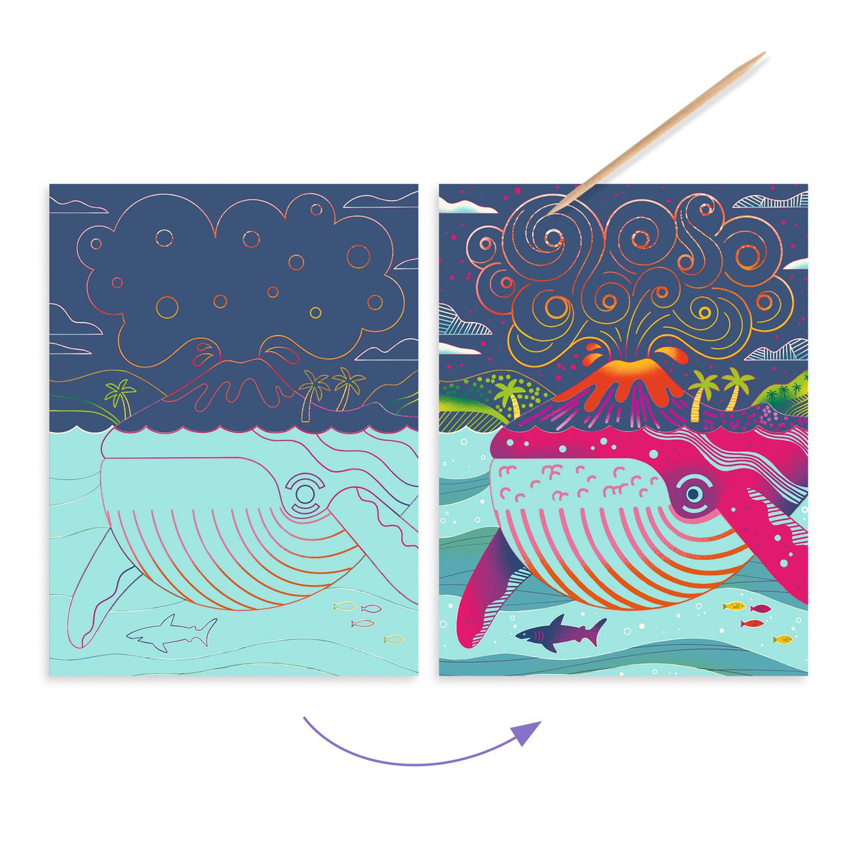Djeco Duo Scratch Cards - Topsy Turvy