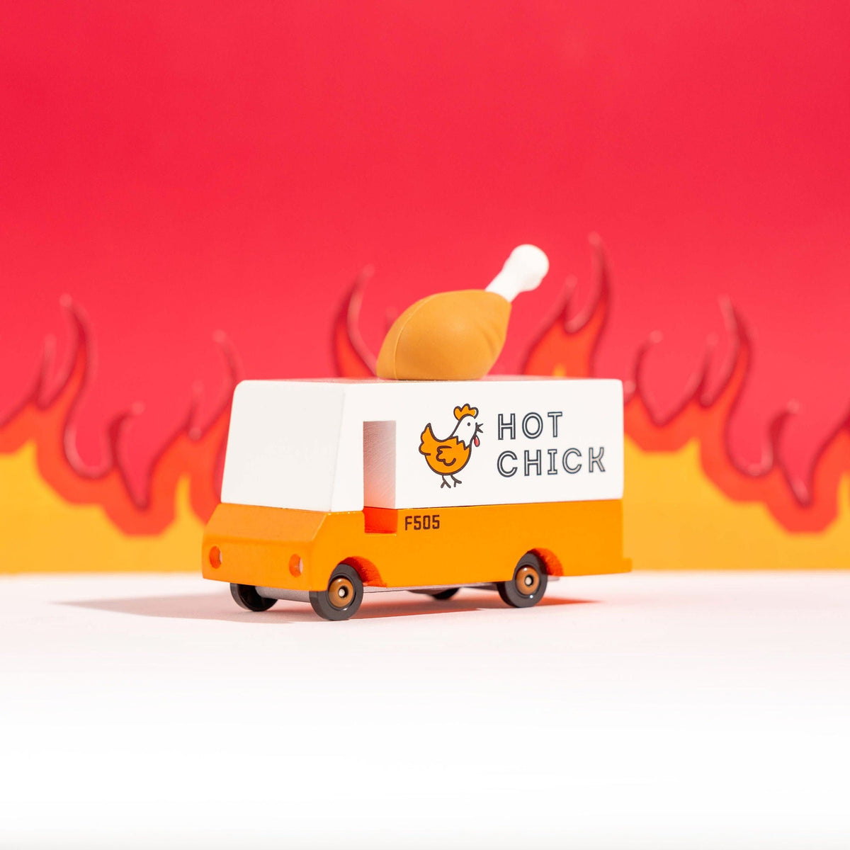 Candylab Wooden Diecast Candyvan Hot Chicken Van