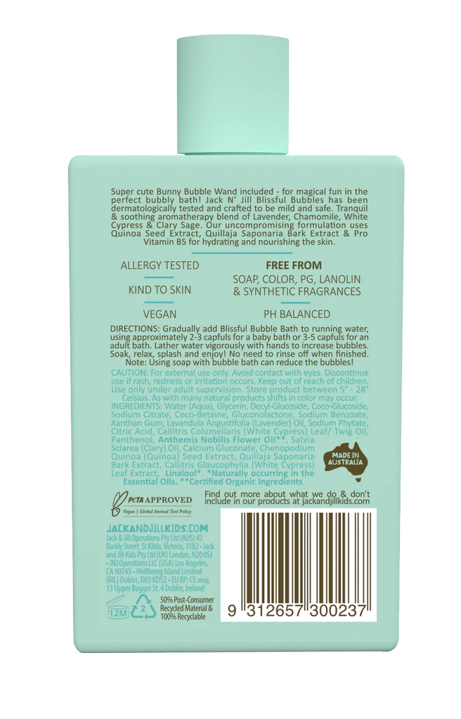 Jack N' Jill Bubble Bath with Bubble Wand - Natural 300Ml