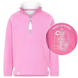Children's Fuchsia/Sign Post Lazy Jacks Wells-Next-the-Sea Printed 1/4 Zip Sweatshirt