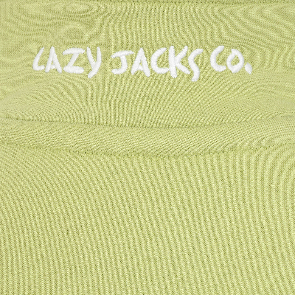 Children's Pistachio/Beach Hut Lazy Jacks Wells-Next-the-Sea Printed 1/4 Zip Sweatshirt