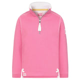 Children's Salmon/Beach Hut Lazy Jacks Wells-Next-the-Sea Printed 1/4 Zip Sweatshirt