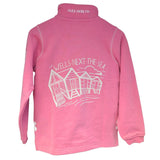 Children's Salmon/Beach Hut Lazy Jacks Wells-Next-the-Sea Printed 1/4 Zip Sweatshirt