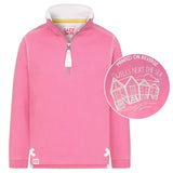 Children's Salmon/Beach Hut Lazy Jacks Wells-Next-the-Sea Printed 1/4 Zip Sweatshirt