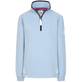 Ladies Sky/Beach Huts Lazy Jacks Wells-Next-the-Sea Printed 1/4 Zip Sweatshirt