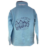 Ladies Spearmint/Beach Hut Lazy Jacks Wells-Next-the-Sea Printed 1/4 Zip Sweatshirt