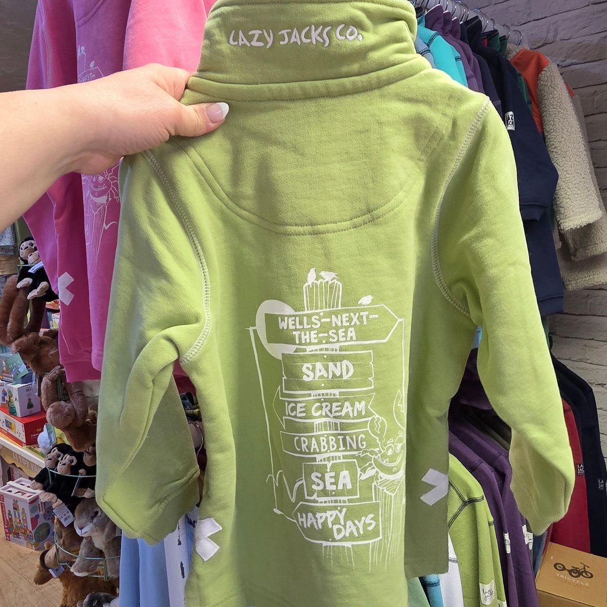 Lazy Jacks Wells-next-the-sea Printed Sweater Pistachio