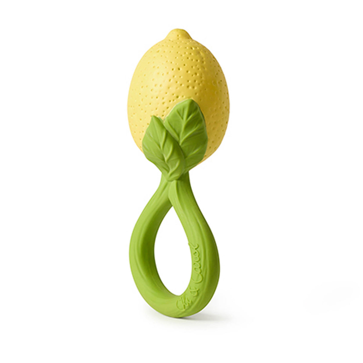 Oli & Carol Lemon Natural Rubber Baby Rattle & Teether