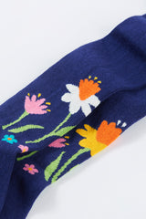 Frugi Little Norah Tights - Navy Blue/Flowers