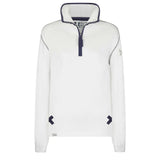 Ladies White/Wheel Print Lazy Jacks Wells-Next-the-Sea Printed 1/4 Zip Sweatshirt