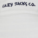 Ladies White/Wheel Print Lazy Jacks Wells-Next-the-Sea Printed 1/4 Zip Sweatshirt