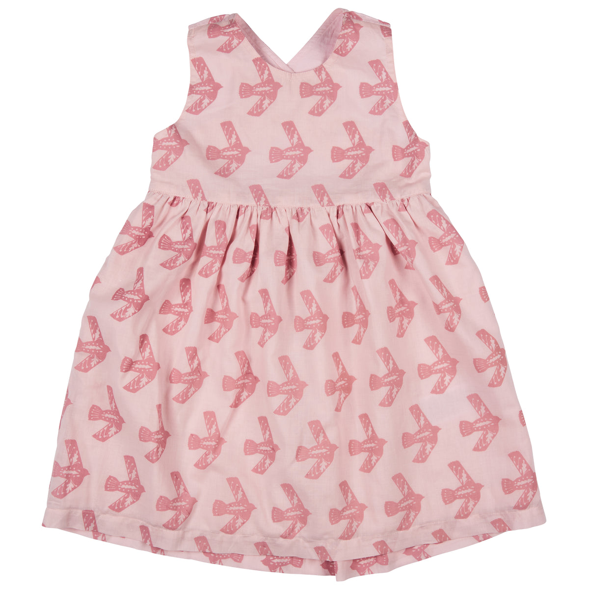 Pigeon Cross-back dress (AOP) - flying bird