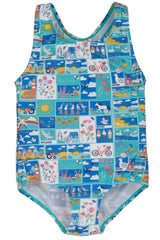 Frugi Sally Swimsuit - Postcards