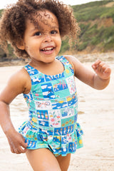 Frugi Sally Swimsuit - Postcards