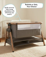 Sona Bedside & Co-Sleeping Crib - Grey