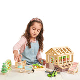 Tenderleaf Dolls House Greenhouse and Garden Playset