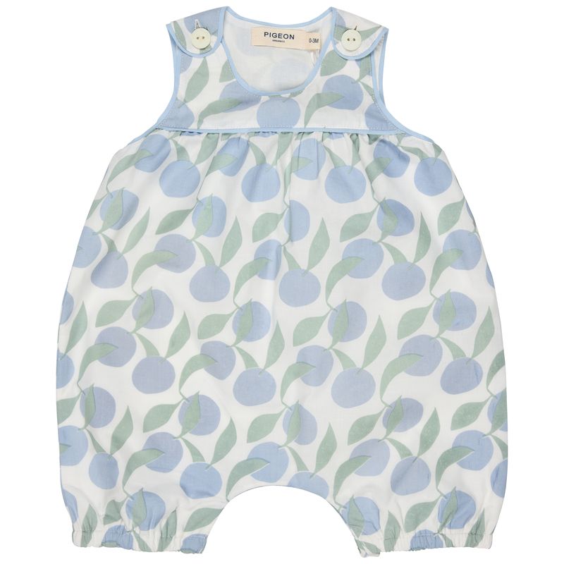 Pigeon Baby playsuit (AOP) - oranges - blue