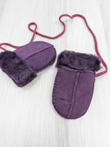 Sheepskin Baby Puddy Mitten - "Keep Safe" Cord