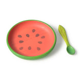 Oli&Carol Wally the Watermelon Rubberwood Kids Plate Set