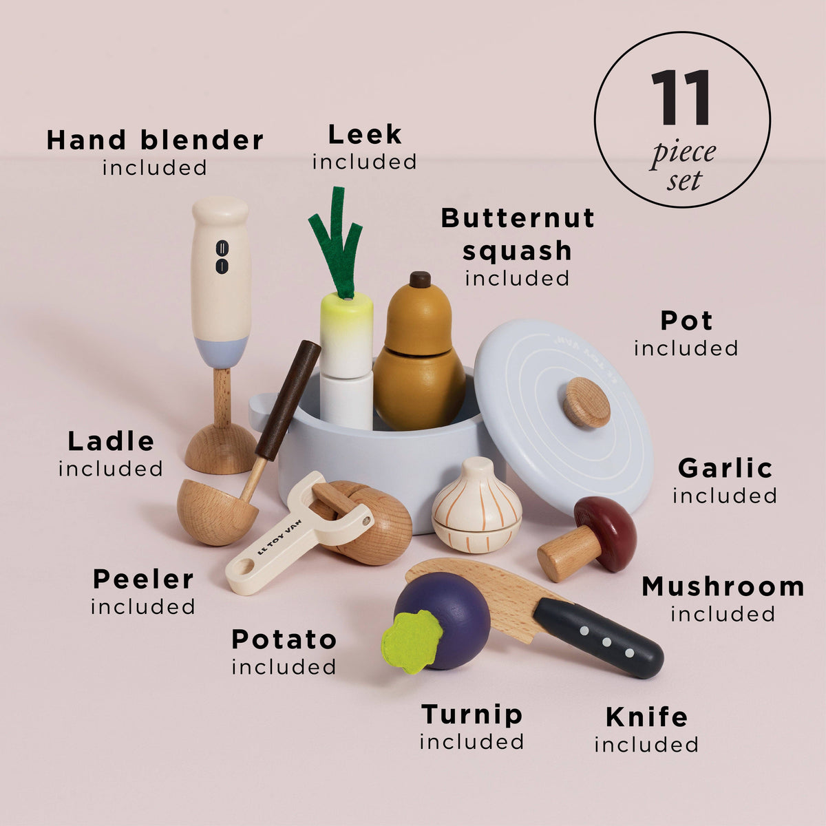 Soup & Utensil Wooden Toy Set
