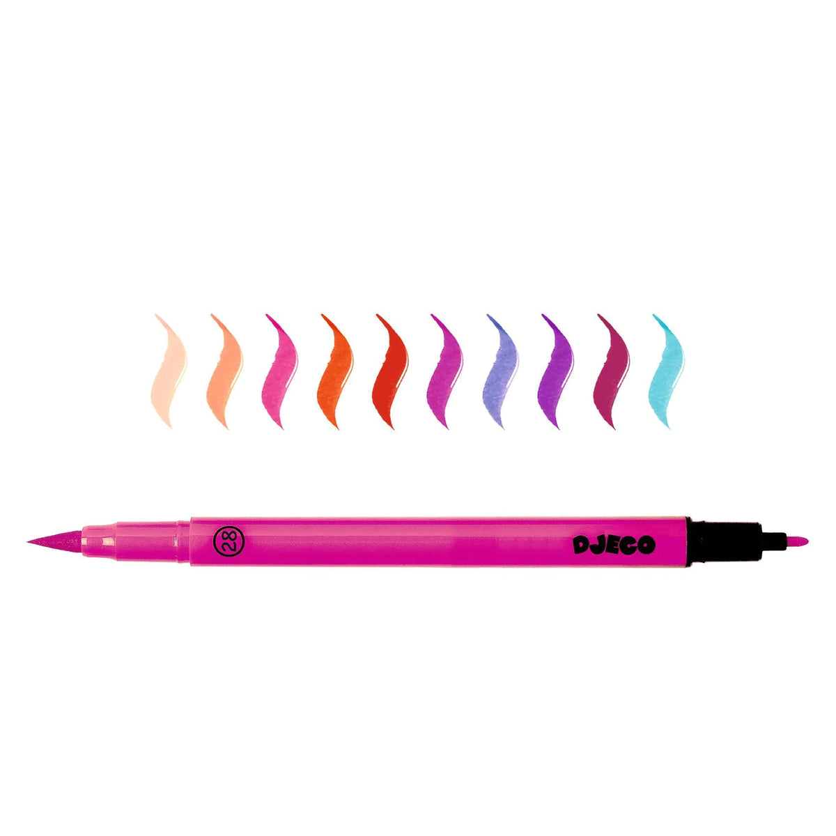 Djeco Colours - 10 Felt Tip Brush Pens Sweet Colours