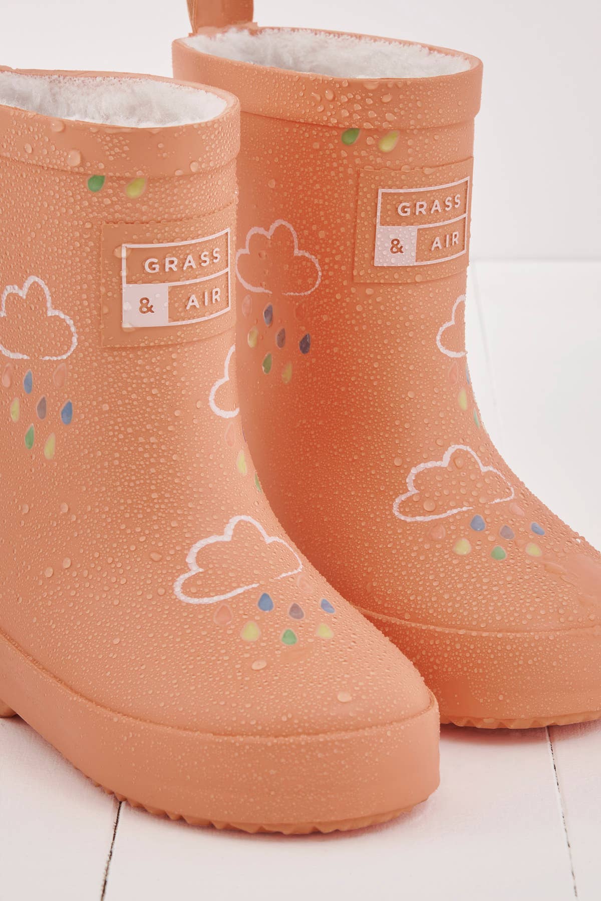 Grass+Air Volcanic Orange Colour-Changing Kids Wellies