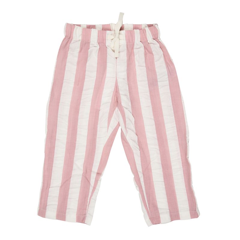 Pigeon Organics Loose summer pants (seersucker wide stripe), pink
