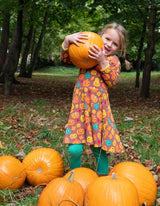 Toby Tiger Organic Pumpkin Print Skater Dress