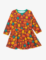 Toby Tiger Organic Pumpkin Print Skater Dress