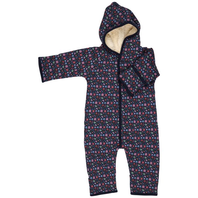Pigeon Organics Snuggle Suit, Ditsy - Navy