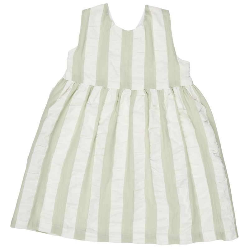 Pigeon Cross-back dress (seersucker wide stripe) - sea foam