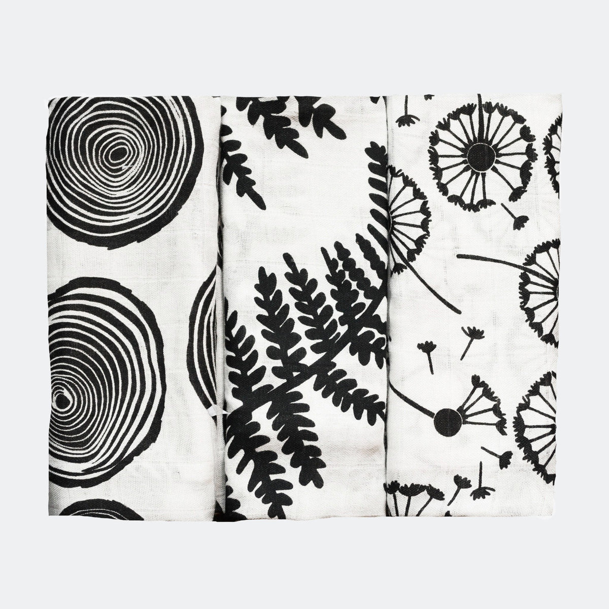 PLANT PRINT 3-PACK MUSLINS - birth to 4 months