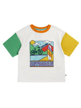 Frugi Towan Relaxed T-Shirt - Soft White/Outdoors