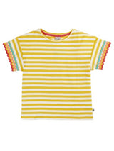 Frugi Thea Ric Rac T-Shirt - Bumblebee Stripe/Rainbow