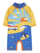 Frugi Little Sun Safe Suit - Lemon/Beach