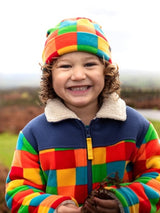 Frugi Blazey Reversible Fleece Jacket - Kaleidoscope/Moon