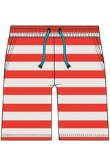 Frugi Beach Towelling Shorts - Papaya Stripe