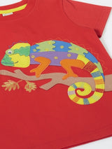 Frugi Carsen Circular T-Shirt - Papaya/Chameleon