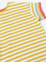 Frugi Thea Ric Rac T-Shirt - Bumblebee Stripe/Rainbow