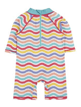 Frugi Little Sun Safe Suit - Rainbow Wave/Ice Cream