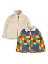 Frugi Blazey Reversible Fleece Jacket - Kaleidoscope/Moon